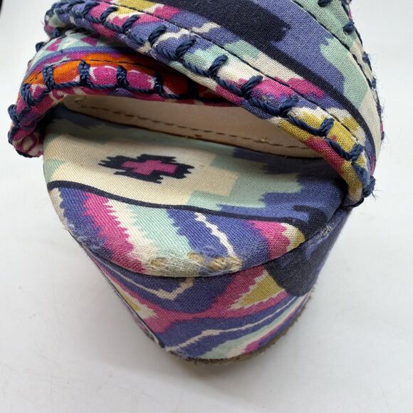 Steve Madden Winonna Wedges Multicolored Platform Sandals Size 8.5M - Picture 8 of 13